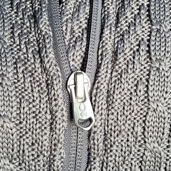 Spyder Major Cable Gray Fleece Lined Full Zip Stryke Sweater Jacket Size XL - Picture 10 of 16